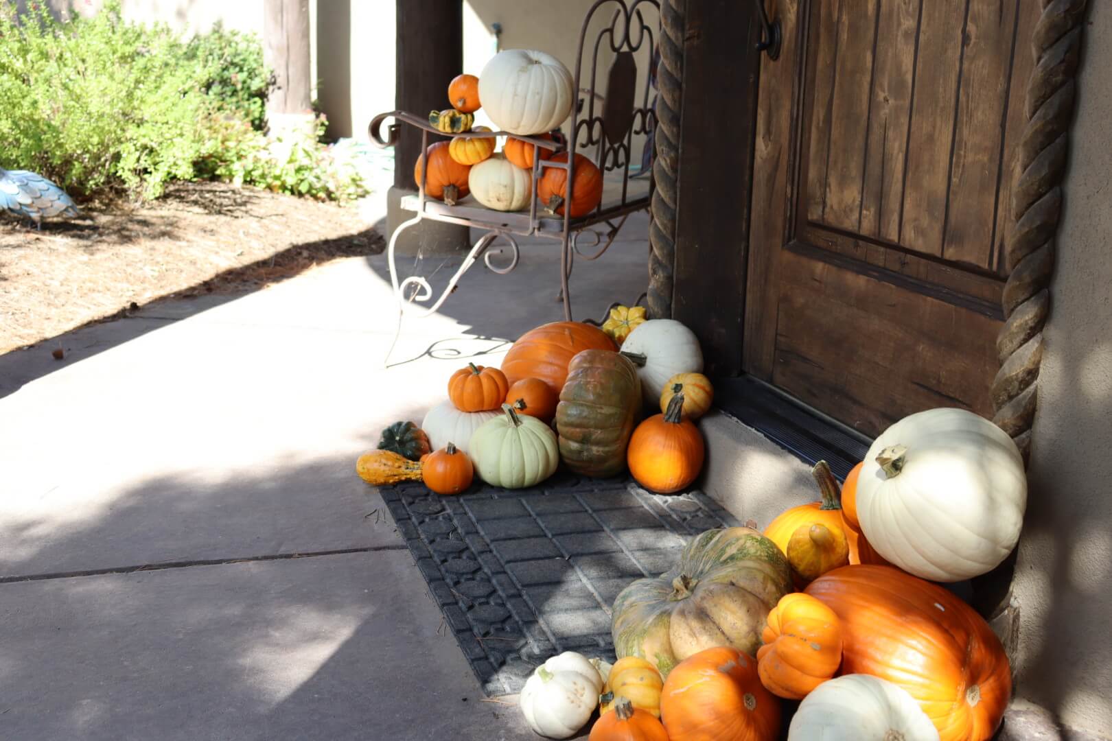 custom porch pumpkin fall design in Albuquerque 